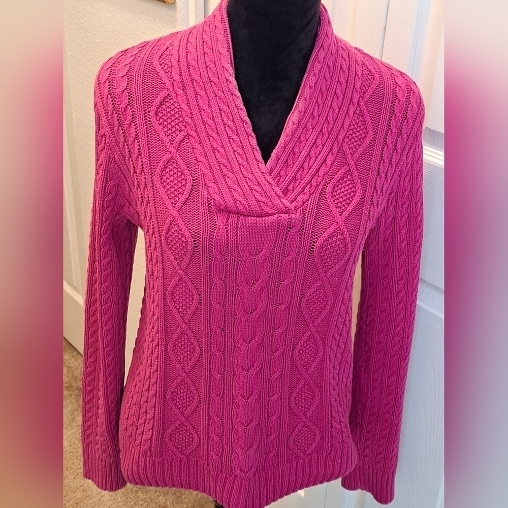 Jeanne Pierre V Neck Pullover Sweater   Size L
